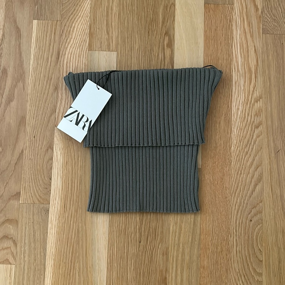 Zara Rib Knit Bandeau Top